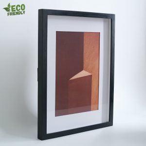 Black Painted Rubber Wood Frame - 'Rock' Artwork