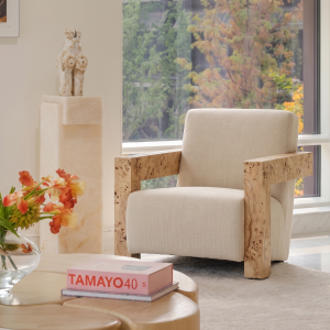 Luxury Cotton Linen Lounge Chair