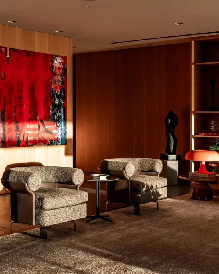 Theory of Living Instagram — lighting, sofa, armchair, living room, indoors and text